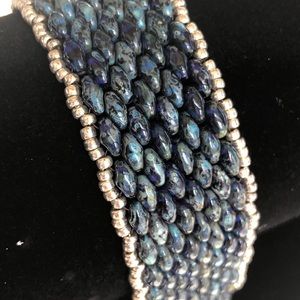 Picasso blue and Sterling Bracelet